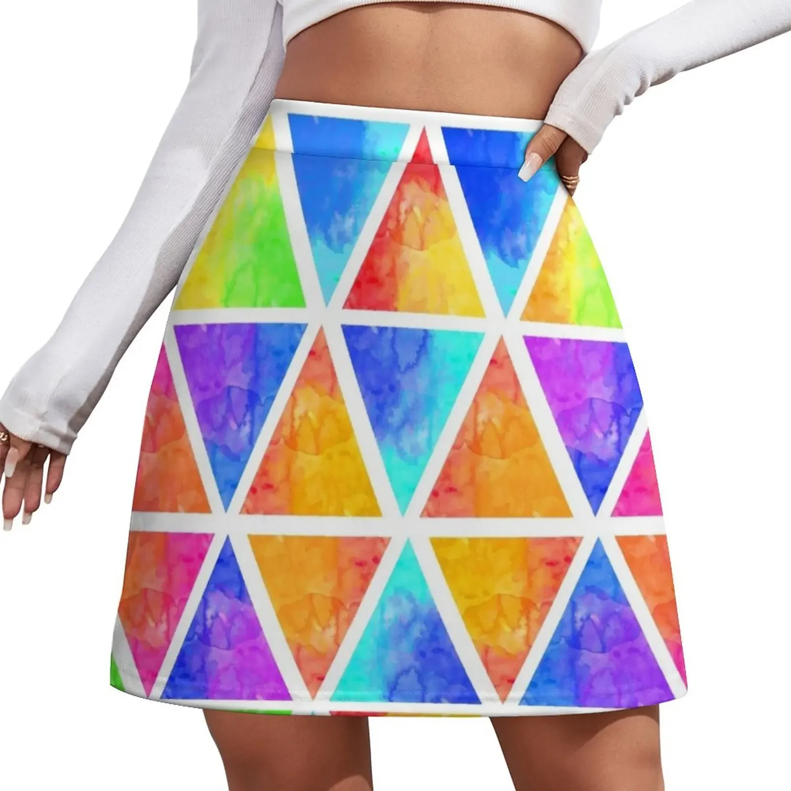 

Watercolor Triangles Mini Skirt clothes cosplay Mini Skirt