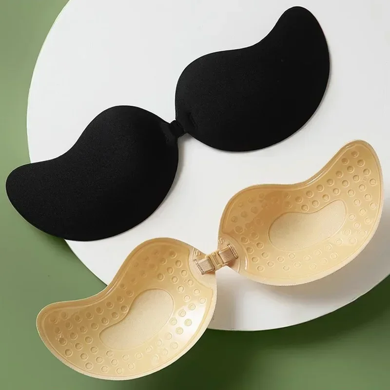 Sutiã adesivo sem alças invisível, sutiã push up sem alças, lingerie feminina sem costura, capa de silicone para mamilos, roupa íntima bralette