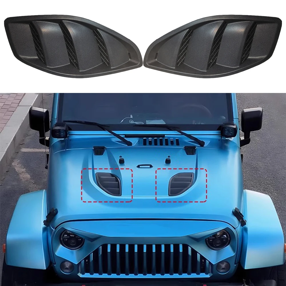 

2Pcs Hood Vent Cover Exterior Accessories For 2007-2017 Jeep Wrangler JK JKU & Unlimited