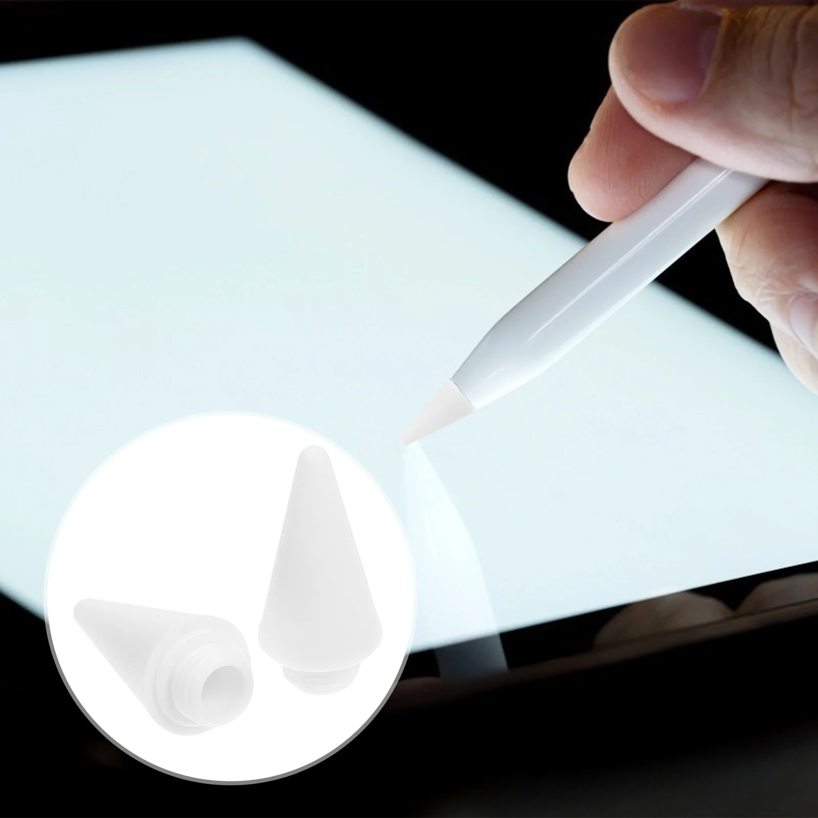 

2Pcs Anti-Mistouch Capacitive Stylus Pen Replacement Fiber Tips Smooth Precise Writing Drawing Easy Install Compatible with