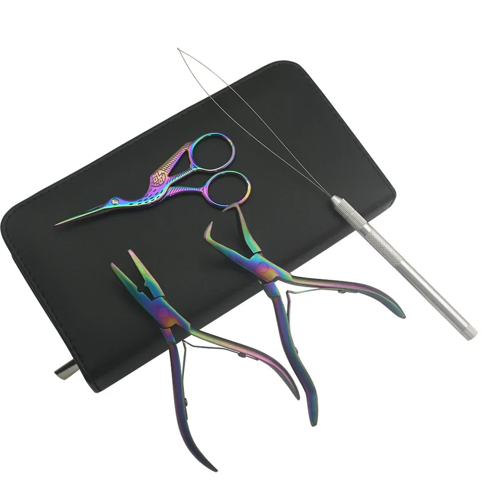 Tool set, hairdressing, portable bag, beading device, hair extender, pliers, large handmade.