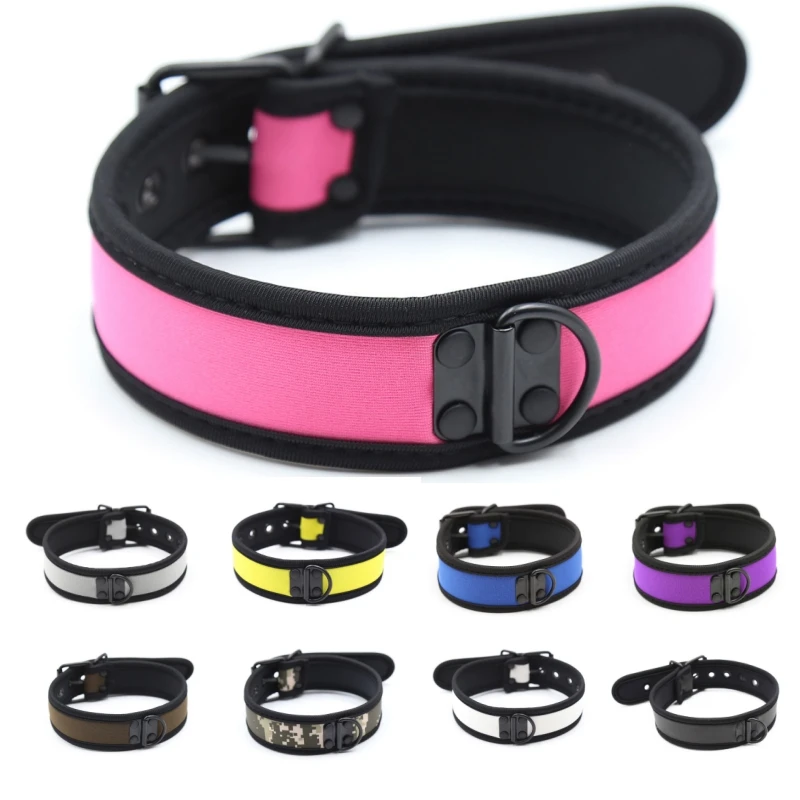 Exotic Accessories Dog Slave Necklace of Neoprene Fetish Collar Punk Harness Belts for Couples Traction Flirting Sexy Products