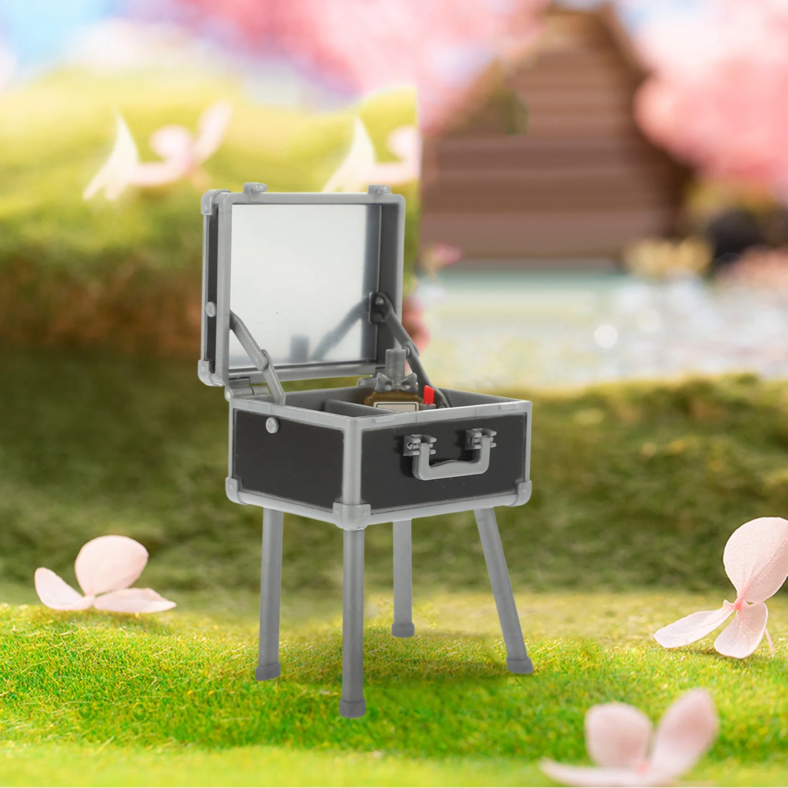 3 قطع من صندوق مكياج مصغر لمحاكاة أحمر الشفاه، زينة زخرفية مدمجة لمشهد المنزل الصغير، دعامة ديكور سطح المكتب #3