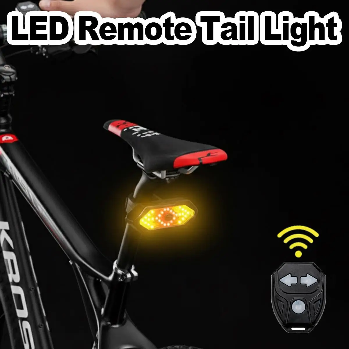 Wireless Turn Signal Bike Tail Light USB LED For Bicycle Warning Light With Remote Control Waterproof For Night Riding Safety