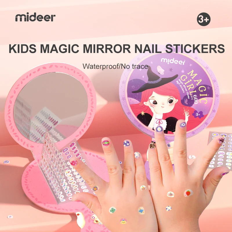 Mideer Bling Bling Little Princess Party Tea Sweetie e Magic Mirror Theme Nail Sticker-Flower Princess for girl's Gift Toy