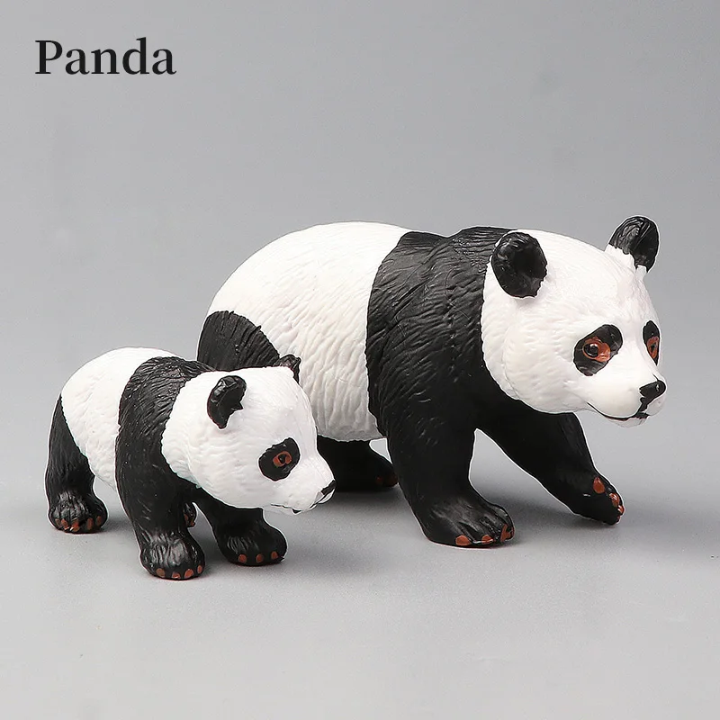Nowy zestaw zwierząt z serii Wildlife World Solid Simulation - zabawki edukacyjne dla dzieci, figurki akcji, model pandy, zabawki edukacyjne dla dzieci
