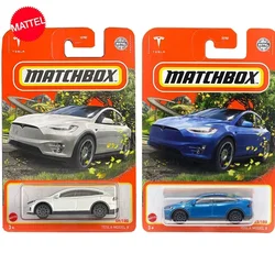 Mattel-Matchbox Tesla Model X Car para niños, 1/64, azul, 53/100, blanco, vehículo de juguete de colección, regalo de cumpleaños, Original