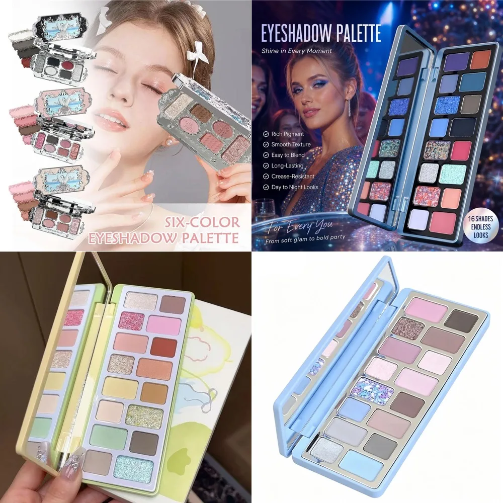 Flower Knows Swan Ballet Lidschattenpalette Matt Feiner Schimmer Perlglanz Gesichtspalette 6/16 Farben Glitzer Lidschatten Flower Knows Make-up