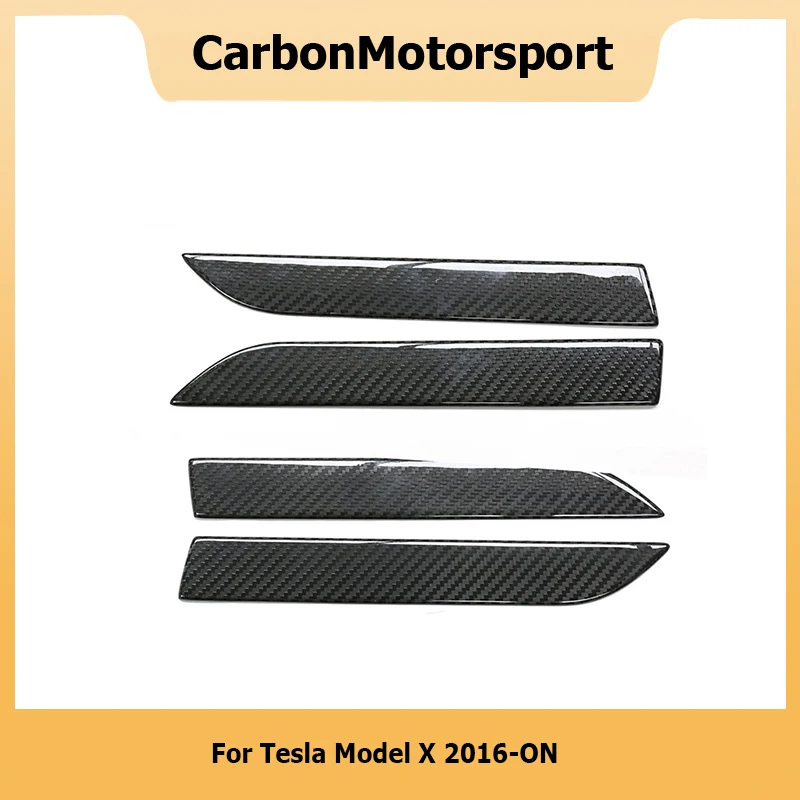 Add on Style Full Real Carbon Fiber Door Handle Cover Sticker for Tesla Model X 2016-ON 4 Pieces/set