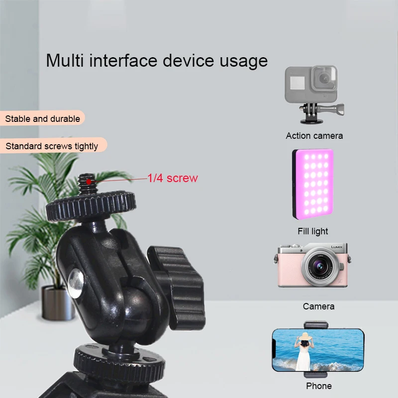 Doppel-Kugelkopf-Magic-Arm für GoPro, Insta360, DJI, DSLR, Monitor, Videoleuchte, Mikrofon, Stativ, 1/4-Zoll-Schraubhalterung, Action-Kamera-Zubehör – Detail 4