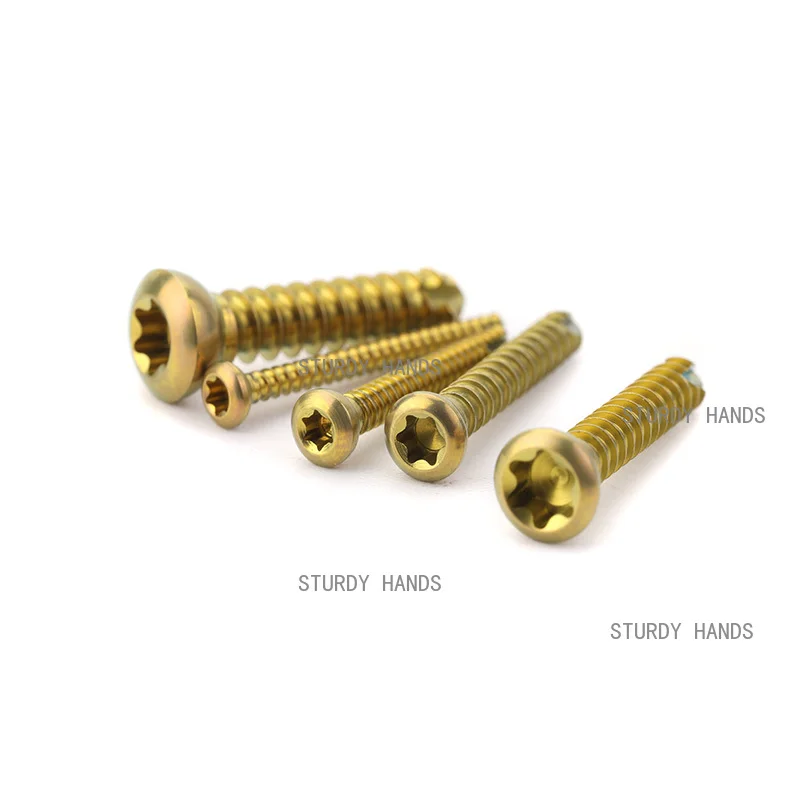 10pcs 2.0mm self tapping titanium alloy leather screws veterinary pet eye black orthopaedic surgery implant