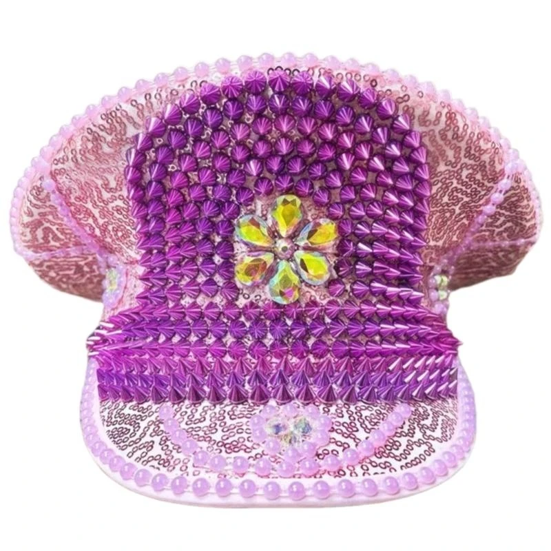 

Шляпа военно -морских флотов с блестками, украшенными шляпными фестивальными аксессуарами