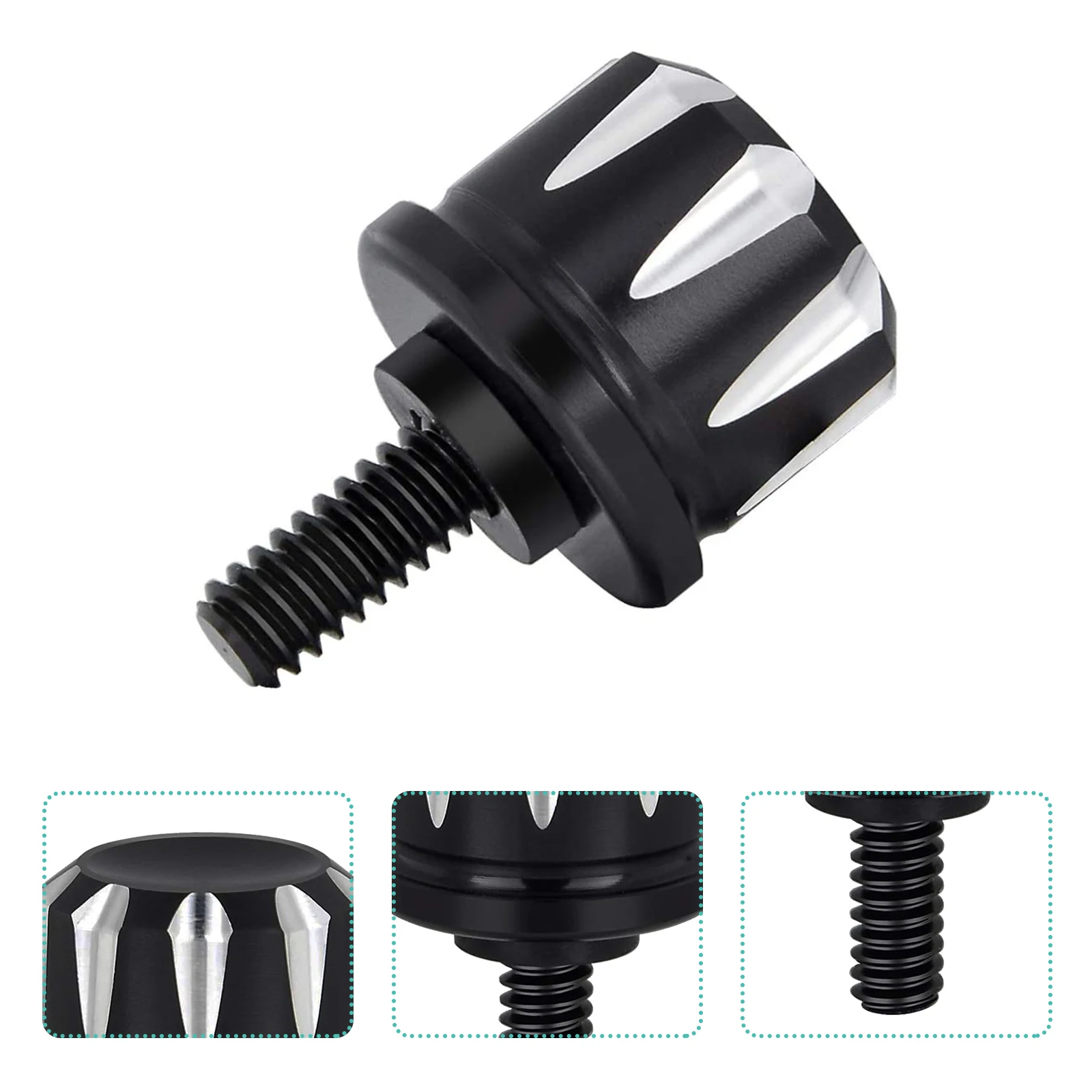 

Rear Seat Screw Durable Plastic Iron Easy Install Universal Black Motorcycle Hardware Parts Clean Maintenance
