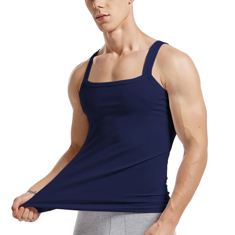 Men Undershirts Underwear Fitness Sleeveless Shirts Tank Tops Bodybuilding Muscle Vest Gym Sports Workout Breathable Casual Tee