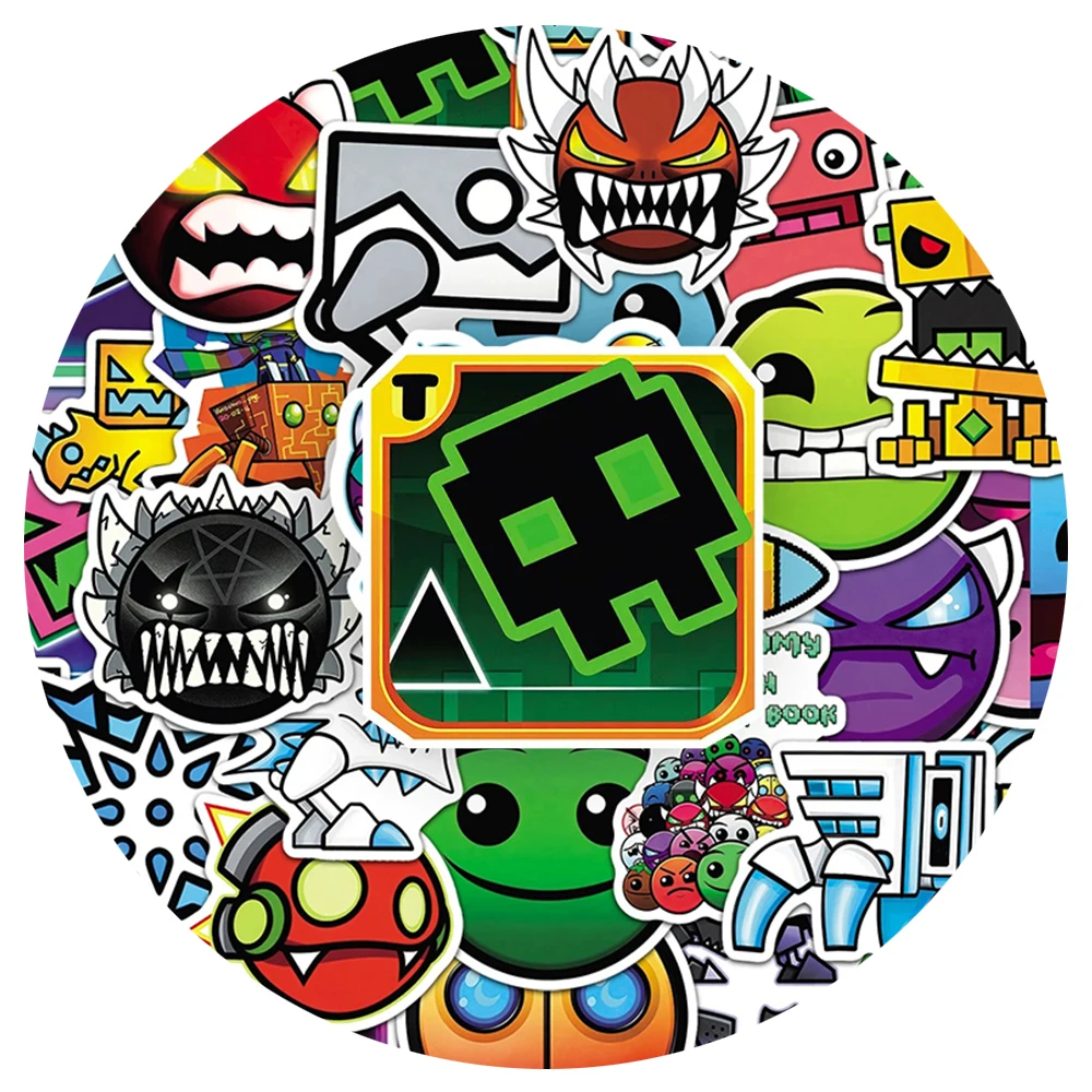

10/30/50pcs Geometry Dash Parkour Game Stickers Cool Cartoon Decals DIY Motorcycle Phone Luggage Guitar Graffiti Sticker Packing