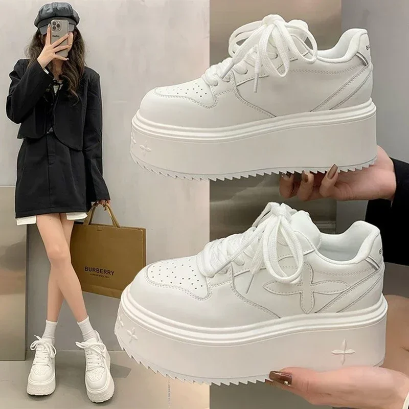 Spring and Autumn New Style Fashionable Casual and Comfortable Height-increasing Platform Soles for Women's Sports Sneakers