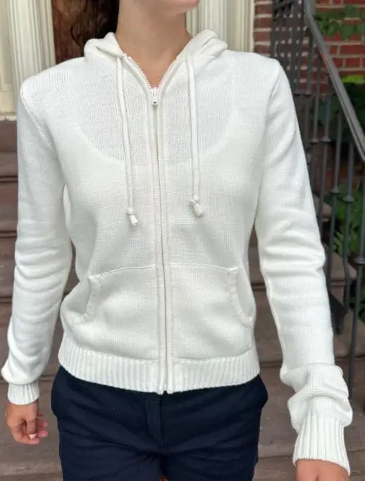 

2025 Autumn and Winter Fashion Simple Long Sleeved Solid Color Hoodie Jacket Woolen Women's Clothing