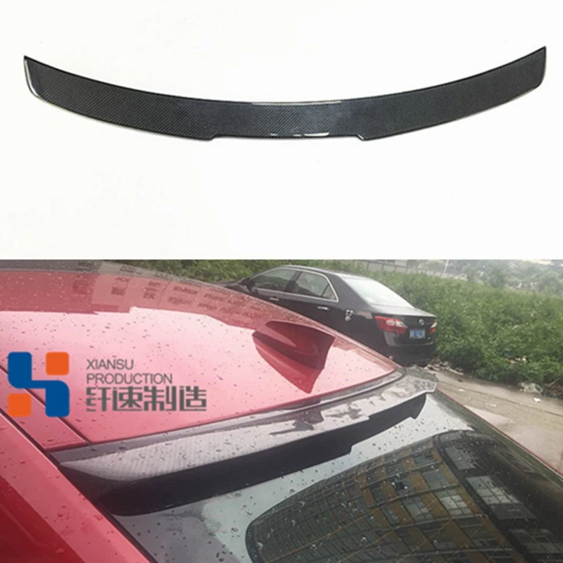 

Auto High Quality Carbon Fiber Rear Lip Spoiler Trunk Boot Wing 1Pcs Car Styling For Jaguar XE Spoiler XE 2015 2016 2017