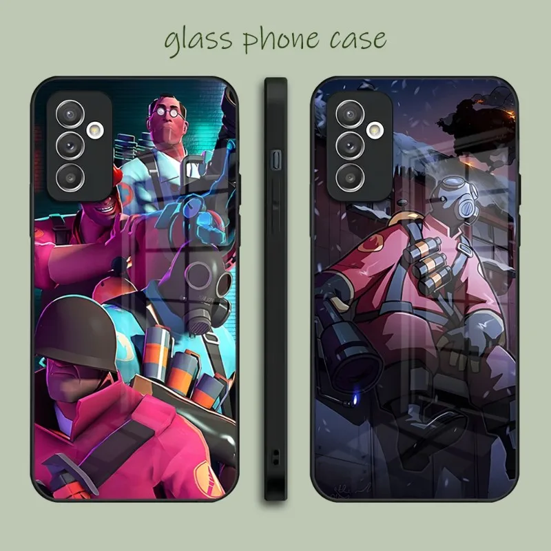 Team Fortress 2 Phone Case Tempered Glass For Samsung A51 A22 A52 A12 A32 A42 S22 S23 S21FE S20 Ultra Note 20 10 Pro Plus Cover