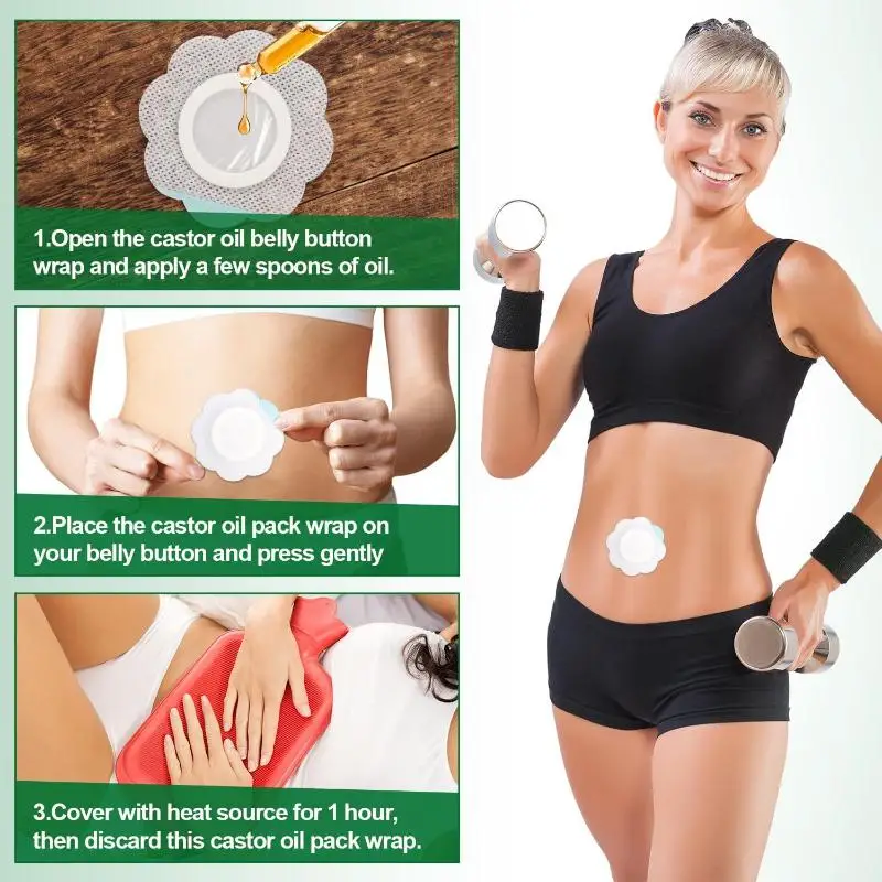 สติ๊กเกอร์ปิดสะดือแบบมีกาวในตัว 50 ชิ้น/ชุด สำหรับเปลี่ยน แพ็คน้ำมันละหุ่งแบบใช้แล้วทิ้ง ป้องกันการซึมผ่าน