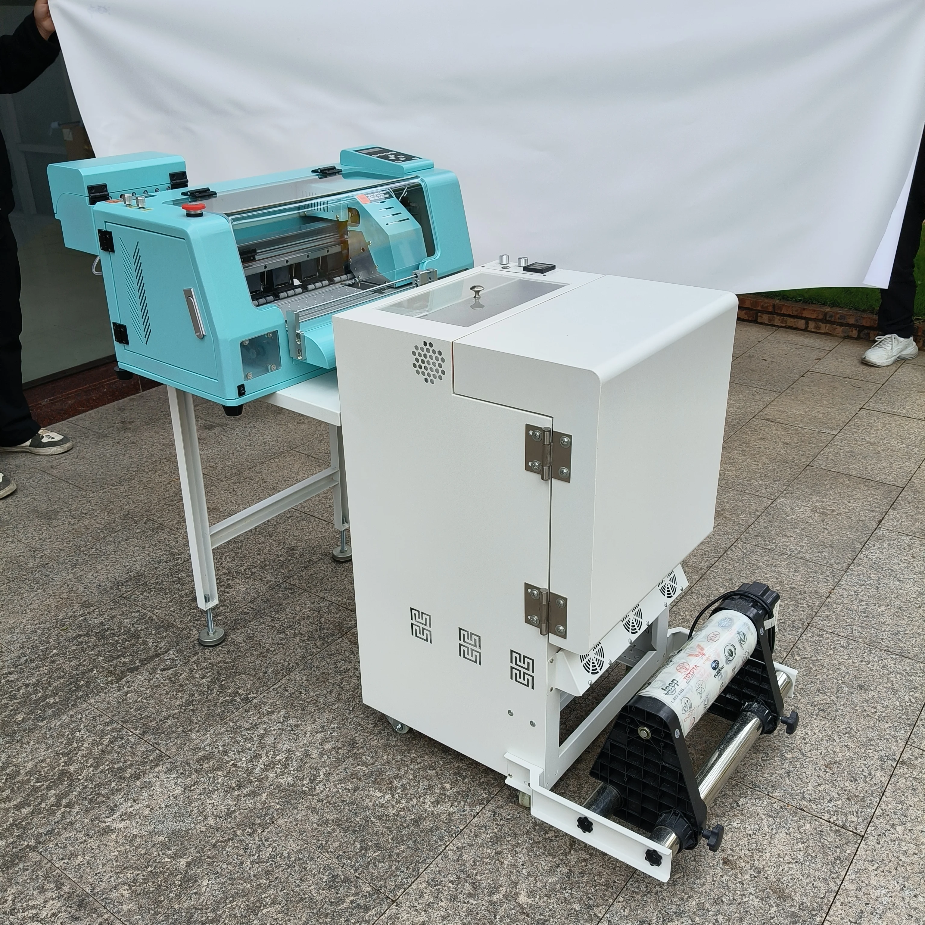 New Design 30cm DTF Printer with Vertical Powder Shaker  two xp600 heads DTF Ink Roll to Roll Inkjet Printer