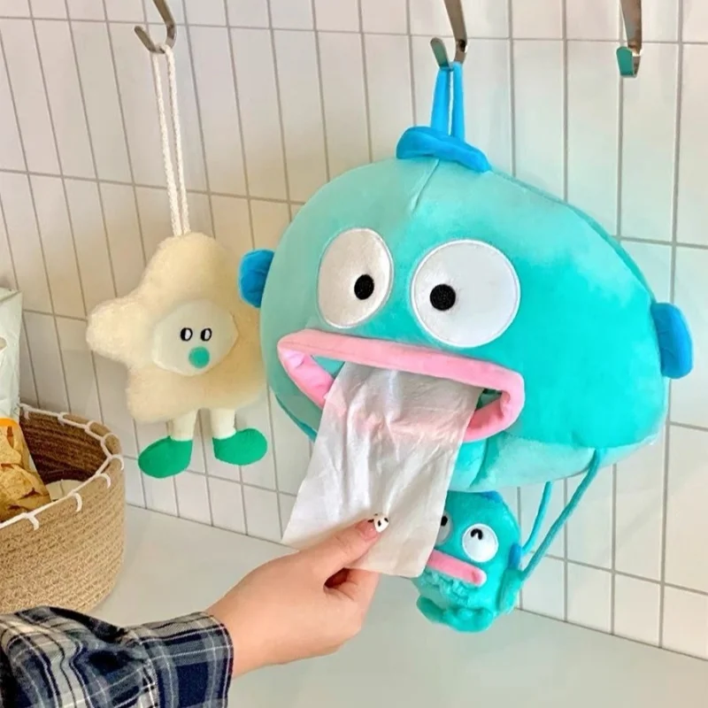 Cartoon Sanrioed Hangyodon Disney  Mr. Potato Plush Tissue Box Funny Toys Tissue Paper Holder Fish Monster Paper Case Napkin