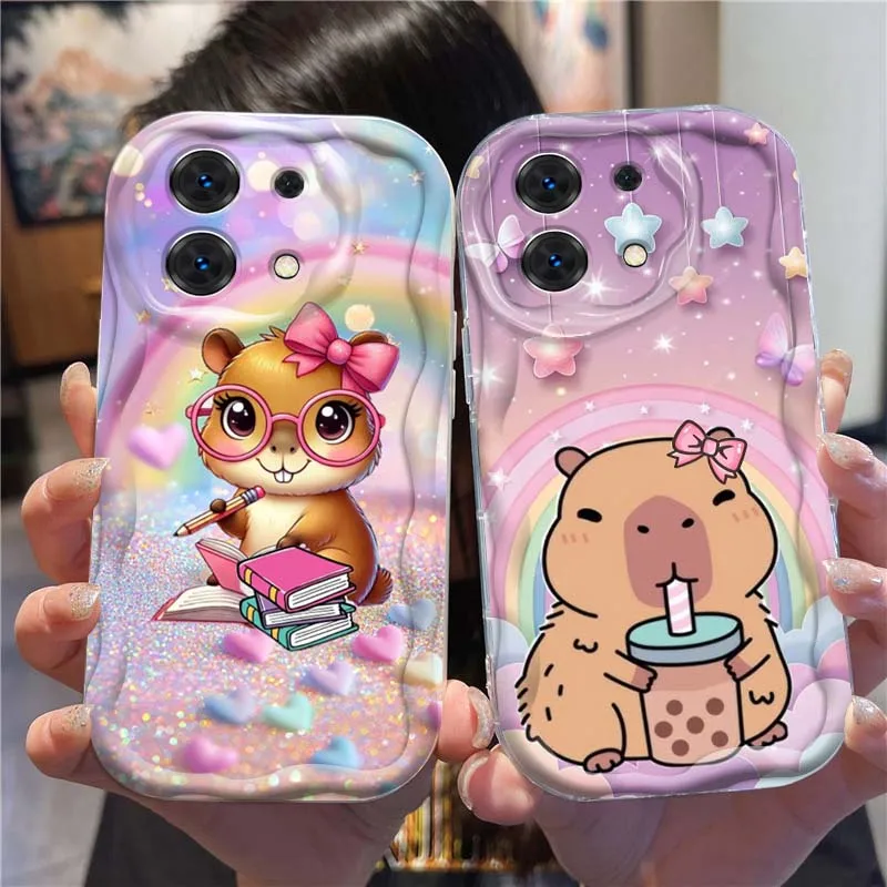 

Coloful Capybara Art Popular Phone Case For Xiaomi Redmi 9A 9T 9 9C 10 10C 12 13 13C 14C 15 A2 Plus K40 K60 K80 K90 5G Wave Oil