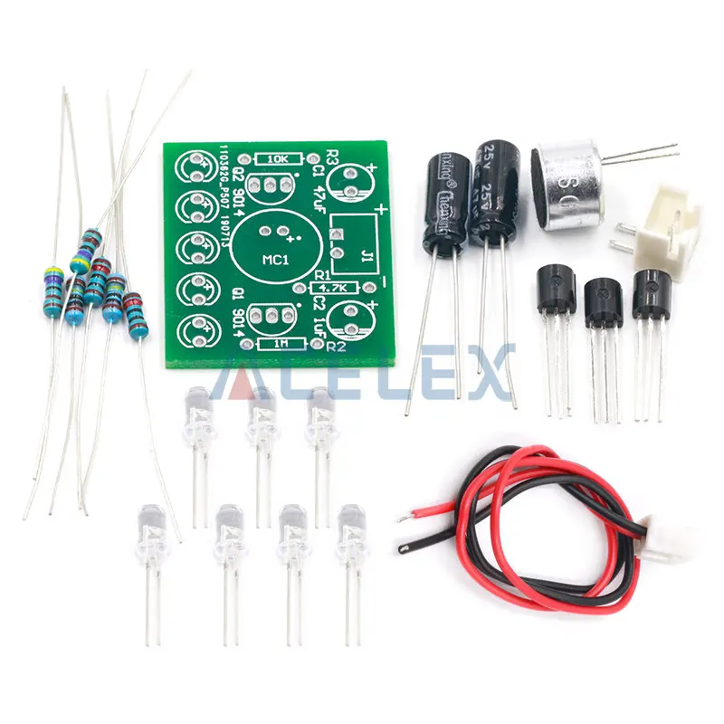 Sound Control LED Melody Lamp Electronic Production Kits Suite Voltage 3V-5.5V LED Sound Control DIY Kit FR-4 A Fiberglass Board