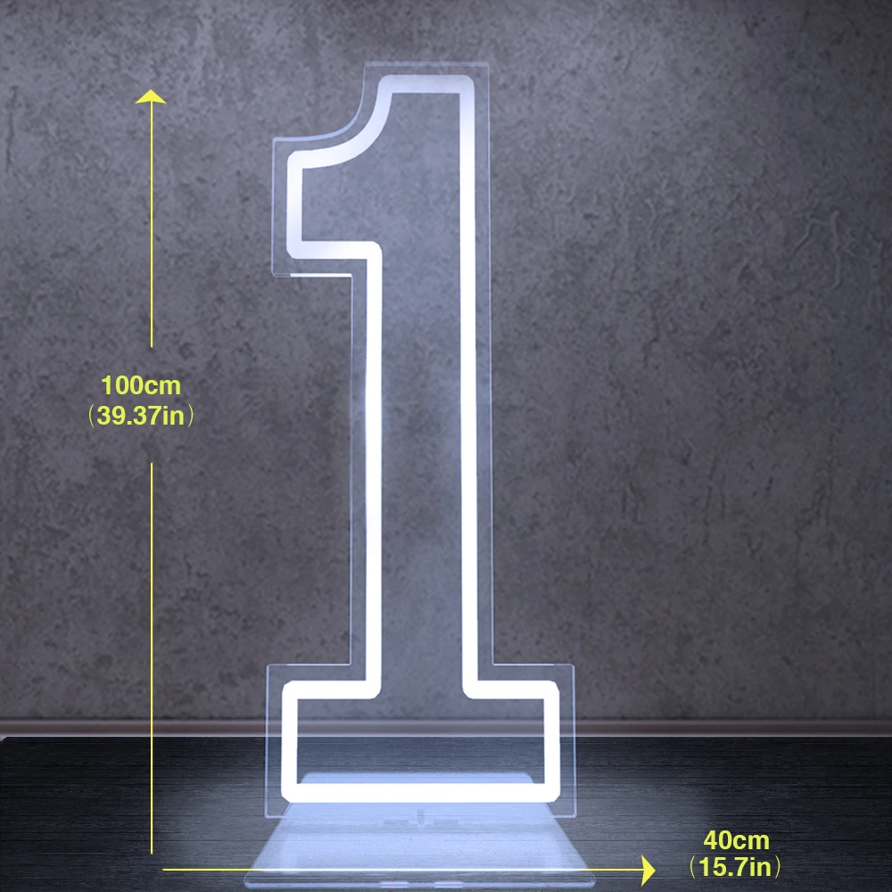 100 cm Groot Formaat Dual Digit Neon Sign Acryl Digitale Licht voor Sweet 10 16 18 21 Verjaardagsfeestje decoratie