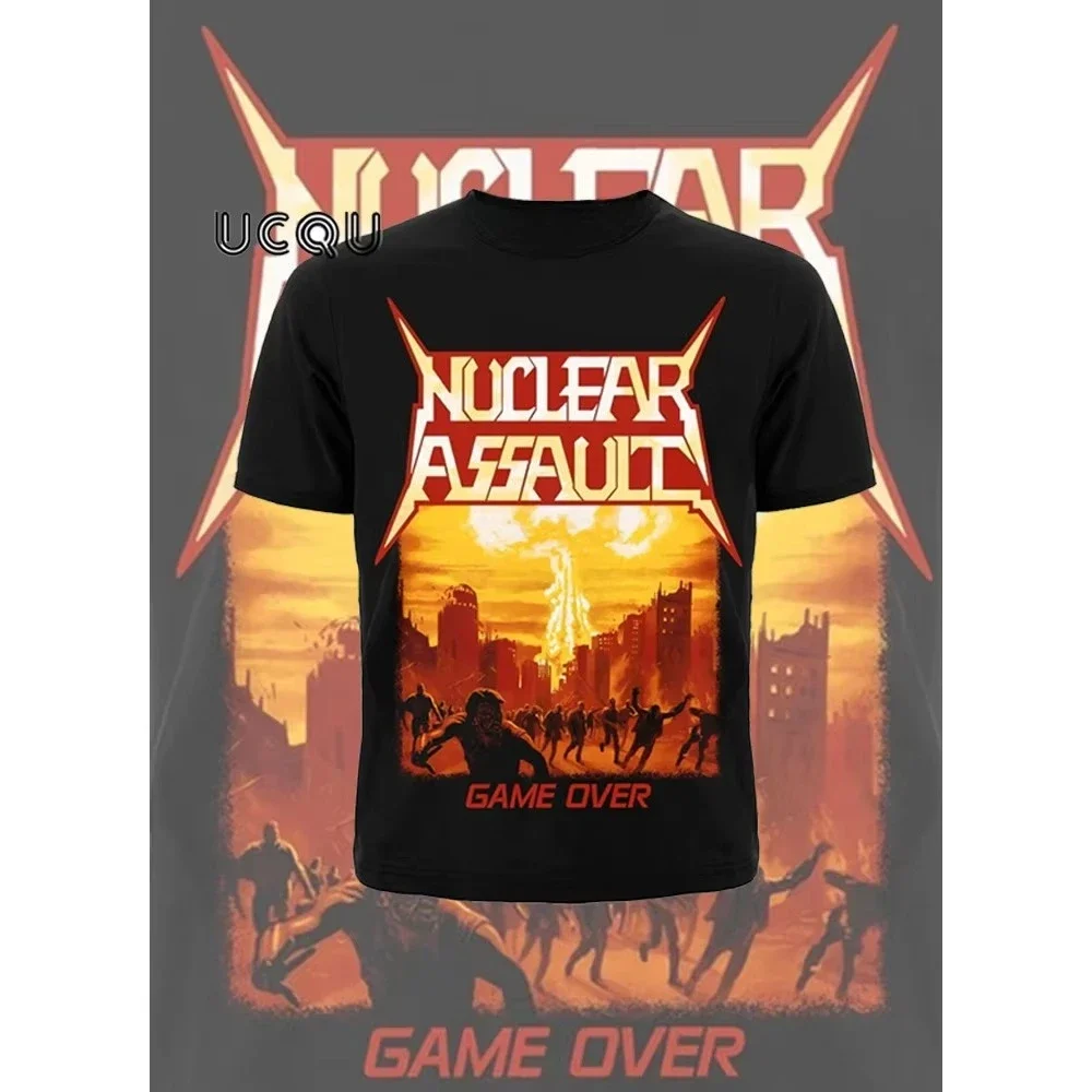 لعبة الاعتداء النووي على طباعة القطن تي شيرت ريترو الهيب هوب روك باند قصيرة الأكمام عادية تنوعا الرجال والنساء تي شيرت #2