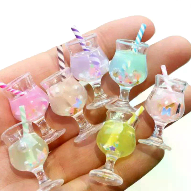 Mini Drink Cups Model Pretend Play Mini Food Doll Accessories Fit Play House Toy Dollhouse Miniature 2Pcs