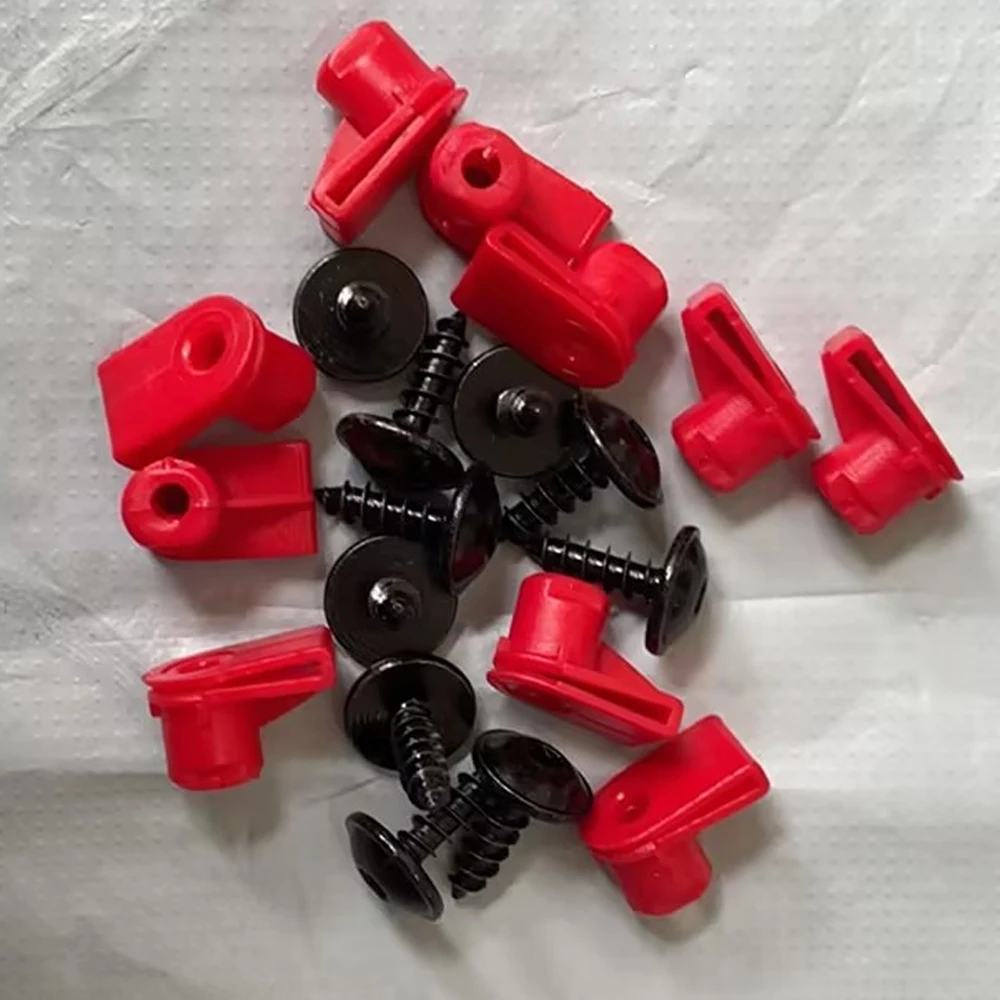 

10pcs Car Bumper Clip Ring Nuts Red Plastic With 10 Screws Bumper Cable Ring Nut For Opel Vauxhall OEM1404969 Car Accessories