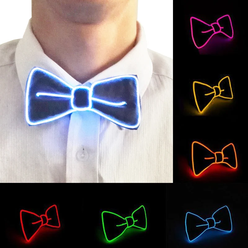 

10pcs Fashion Led Voice Control Bow Tie High Quality Blinking Bowtie Light Up By 2AA Battery For Marriage Gift Party Supplies