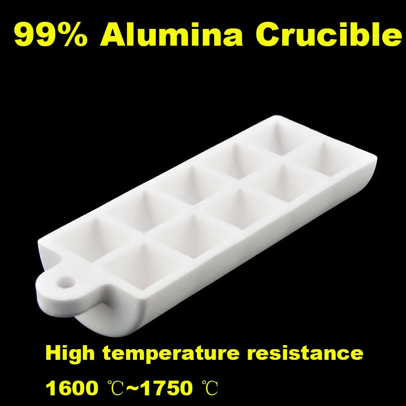 Corundum semicircular boat crucible 99% alumina crucible with high temperature resistance of 10 grids