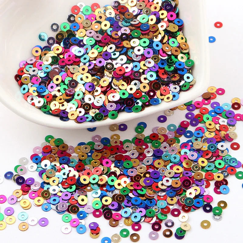 Flat Round Sequin 3mm 4mm 5mm 6mm PVC Loose Sequins Lentejuelas Crafts Paillettes Sewing Handcraft DIY Accessories