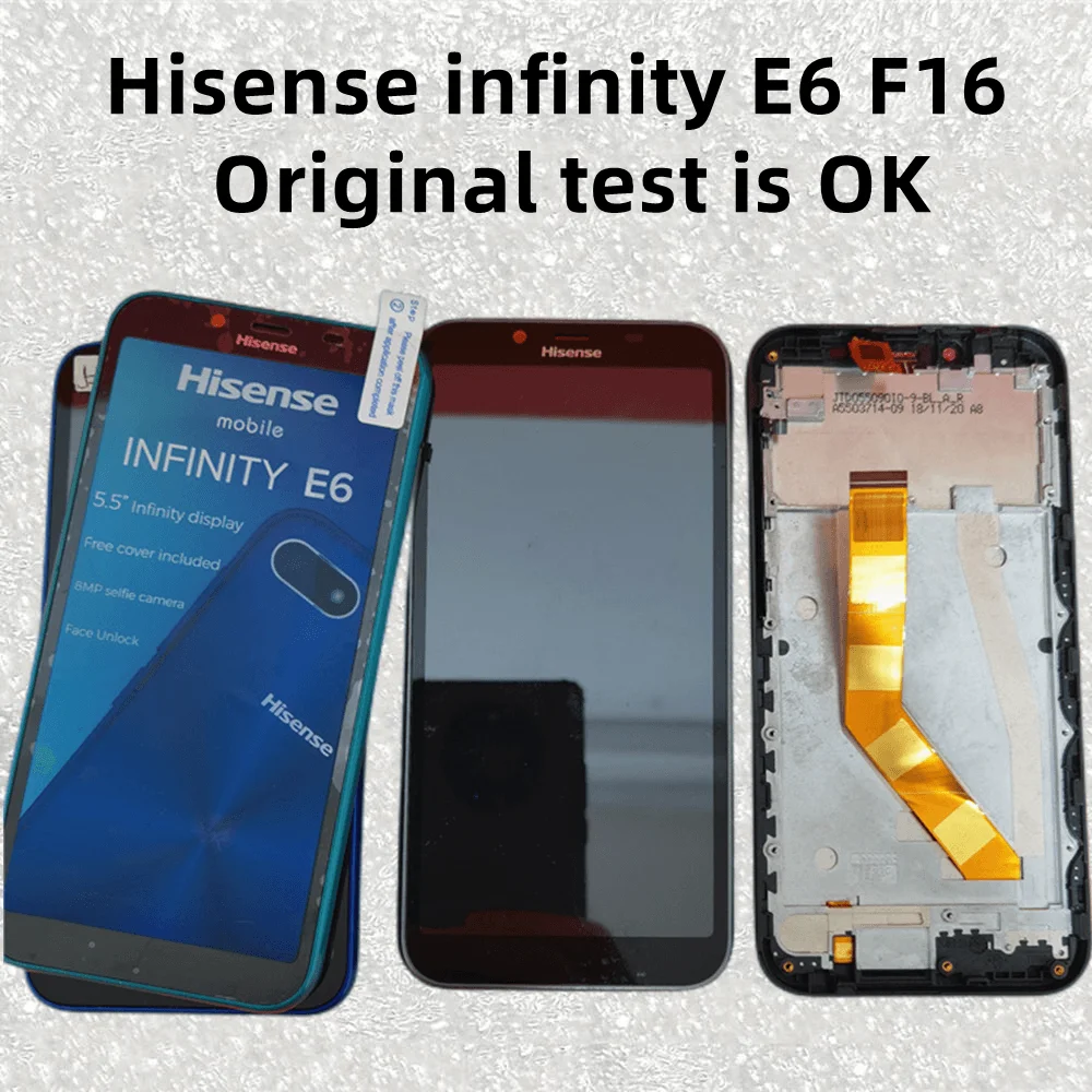 Reemplazo del módulo de pantalla táctil LCD Pop, conjunto de pantalla interior y exterior con marco, compatible con Hisense Infinity E6 F16