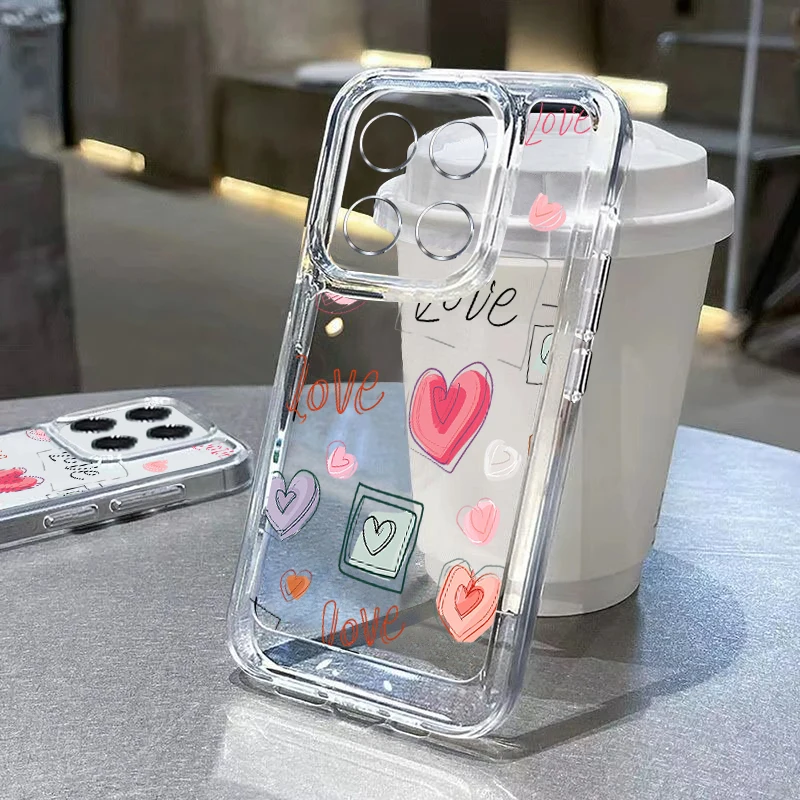 Art Love Pattern Case For Xiaomi Redmi Note 13 Pro Plus 11 12 Pro 5G Poco X5 X6 13T 11T Pro 13C 4G 11 Lite Clear Soft TPU Cover