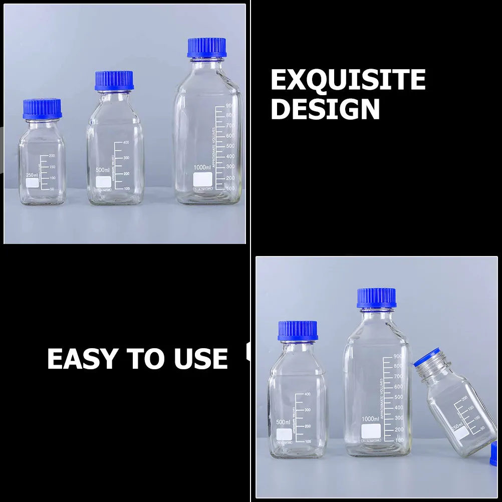 

4 Pcs Laboratory Bottles Clear Sample Transparent Vials with Small Lids Sealing Glass