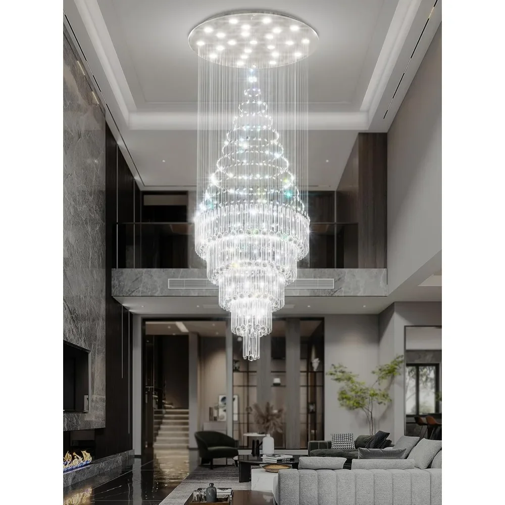 High ceiling chandelier Crystal raindrop chandelier Stair chandelier Imperial Entrance foyer High ceiling chandelier lamps