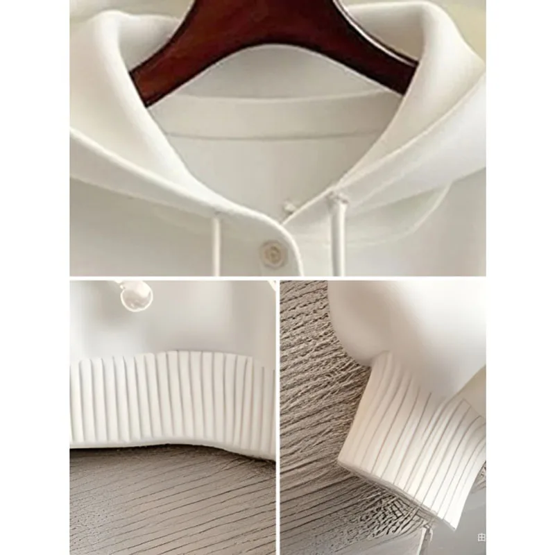 2026 خريف/شتاء جديد وصول المرأة هوديي جودة عالية الصلبة مقنعين البلوز الفاخرة المنزل في الهواء الطلق بلوزة عصرية غير رسمية #5