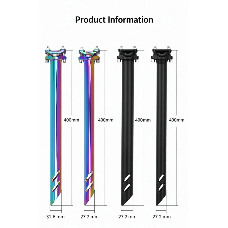 Aluminum alloy NC one-piece hollow seat post for mountain bike, 27.2/31.6mm bicycle tube