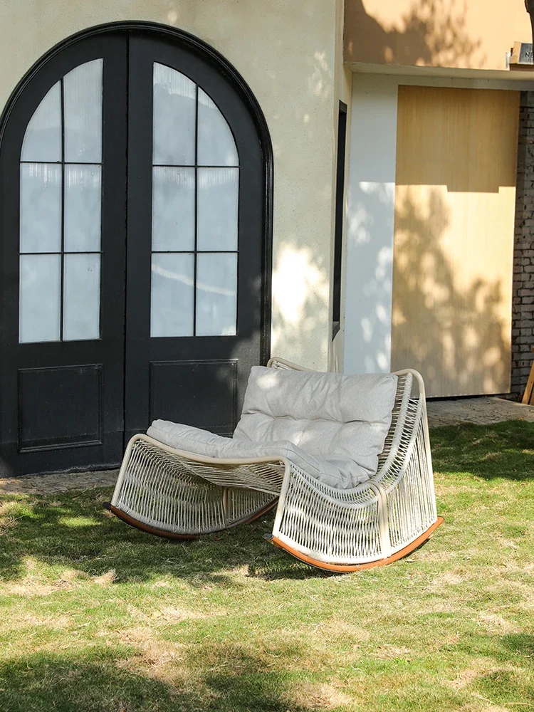 

Nap Chair Cream Wind Lazy Sofa Chair Garden Outdoor Rocking Chair