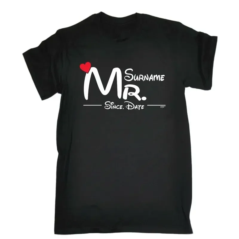 Surname Heart Mr Since Mens Funny Novelty T Shirt Top