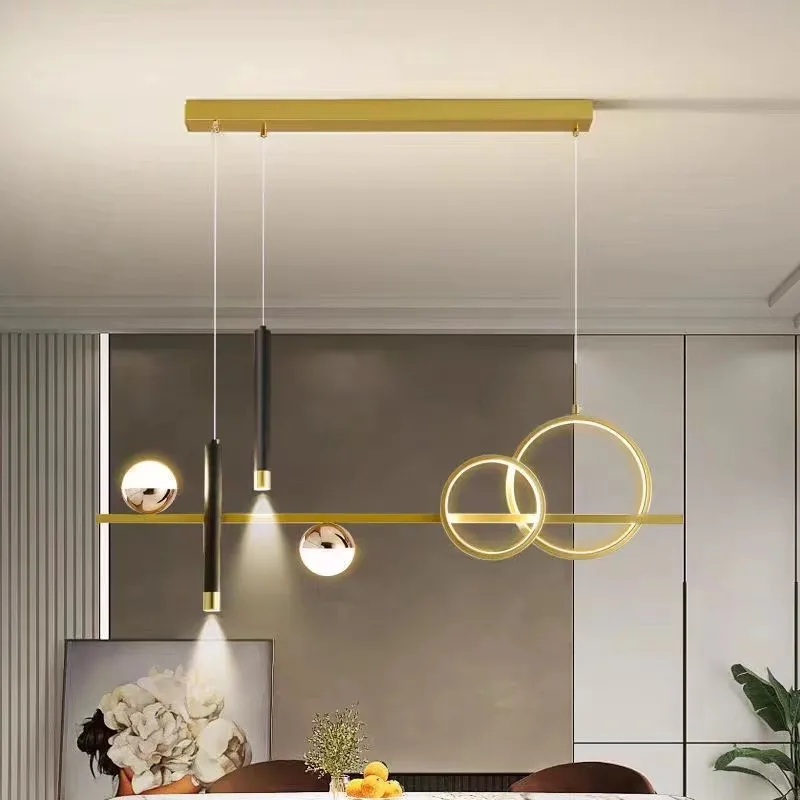 Modern black gold chandelier Minimalist Led spotlight with Remote Control  Kitchen Table Dining Room Office kitchen island Light