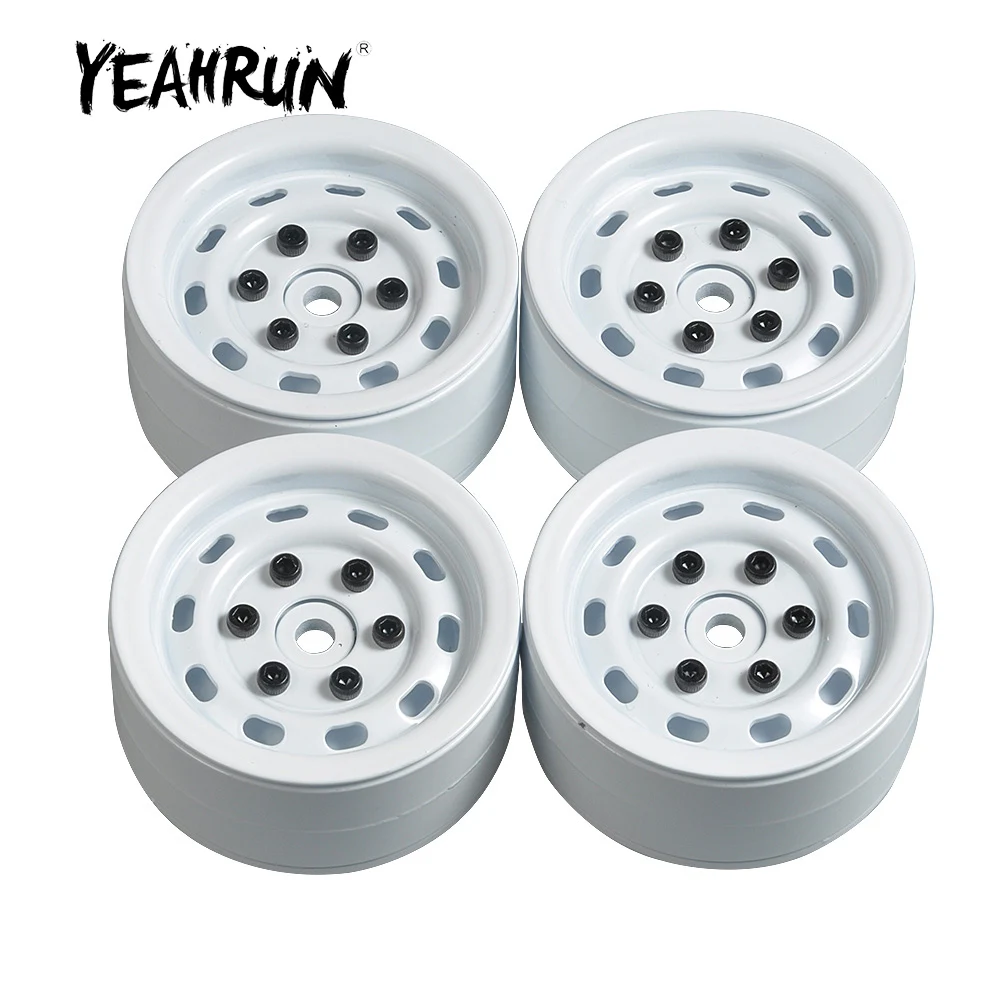 YEAHRUN Heavy Duty 100g Metal 1.9 Inch Beadlock Wheel Rims Hubs for Axial SCX10 90046 D90 1/10 RC Crawler Car Parts