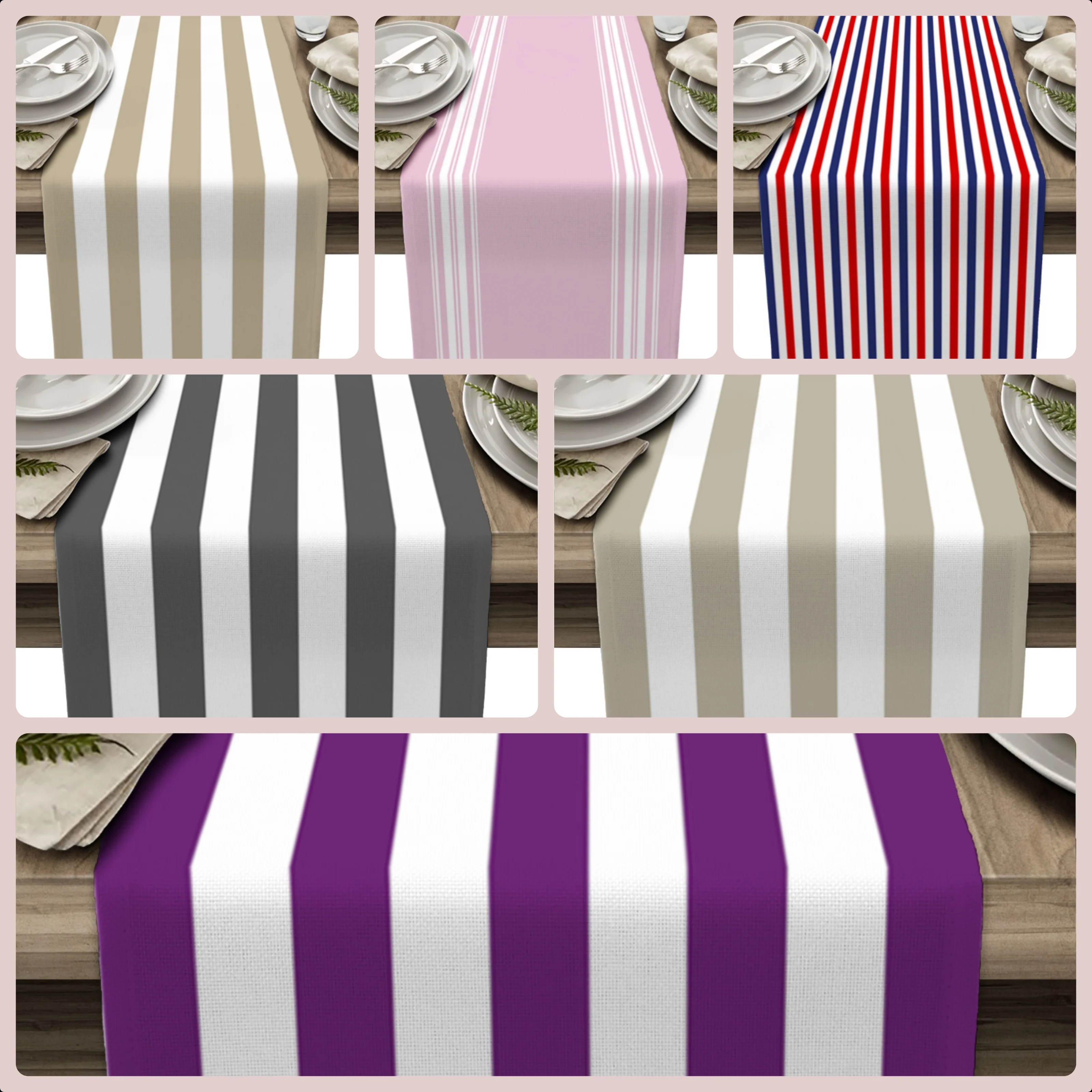 Navy Blue and White Striped Table Flags Home and Wedding Banners Mats Decorations Party Catering Party Decorations Festival Gift