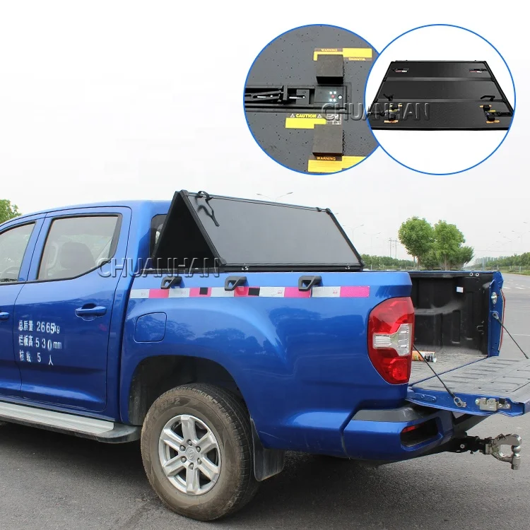 Hard Low Profile aluminum tri fold tonneau cover for 2011 great wall hilux truck bed covers