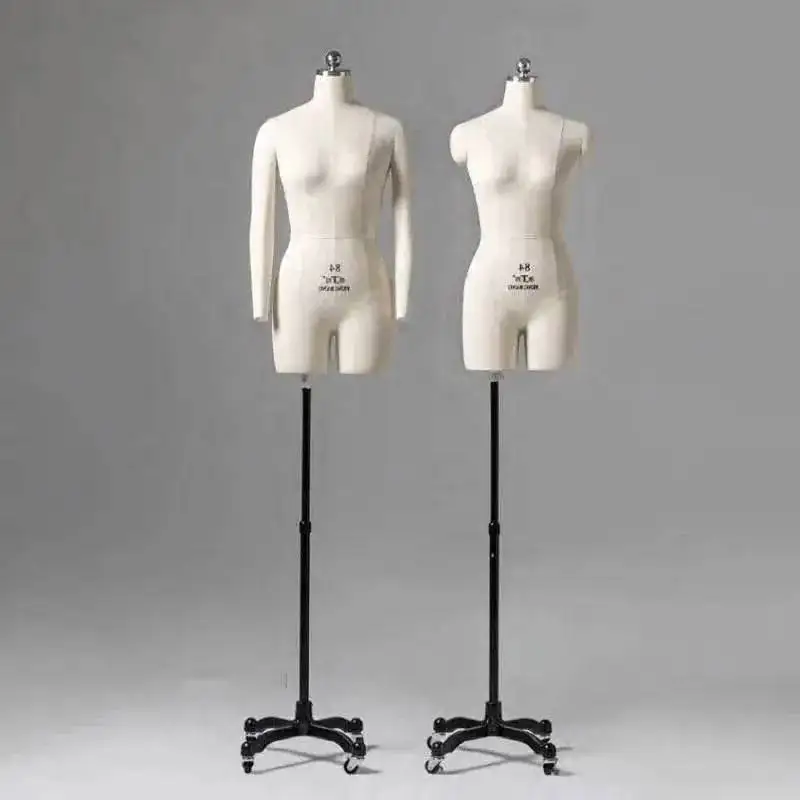 

Fabric Stand Female Mannequins Set Up Cotton PU Mannequin for Clothing Design Dress Display Foam Body Can Be Pined Model J