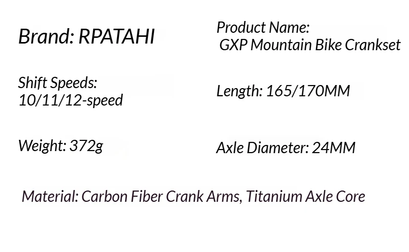 RPANTAHI Carbonfaser-Mountainbike-/Faltrad-Kurbelgarnitur, 24mm Titanachse, ultraleichte Mountainbike-Kurbelgarnituren, 3-Bolzen-Montage – Detail 2