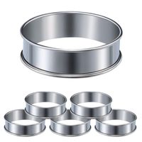 New Stainless Steel Baking Circle Double Rolled Cooking Rings Circle Egg Ring 10cm 8cm Cookie Molds Brioche Molds Kitchen